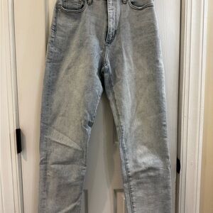 Banana Republic Women Faded Blue High Rise Straight Jeans